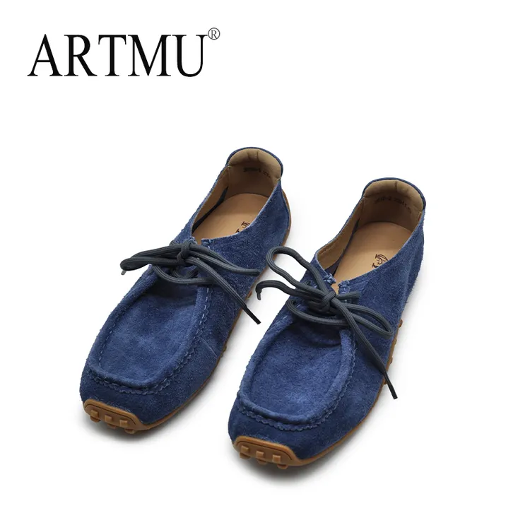 Artmu阿木真皮平底休闲德训鞋子女新款爆款袋鼠鞋深口单鞋3015-2