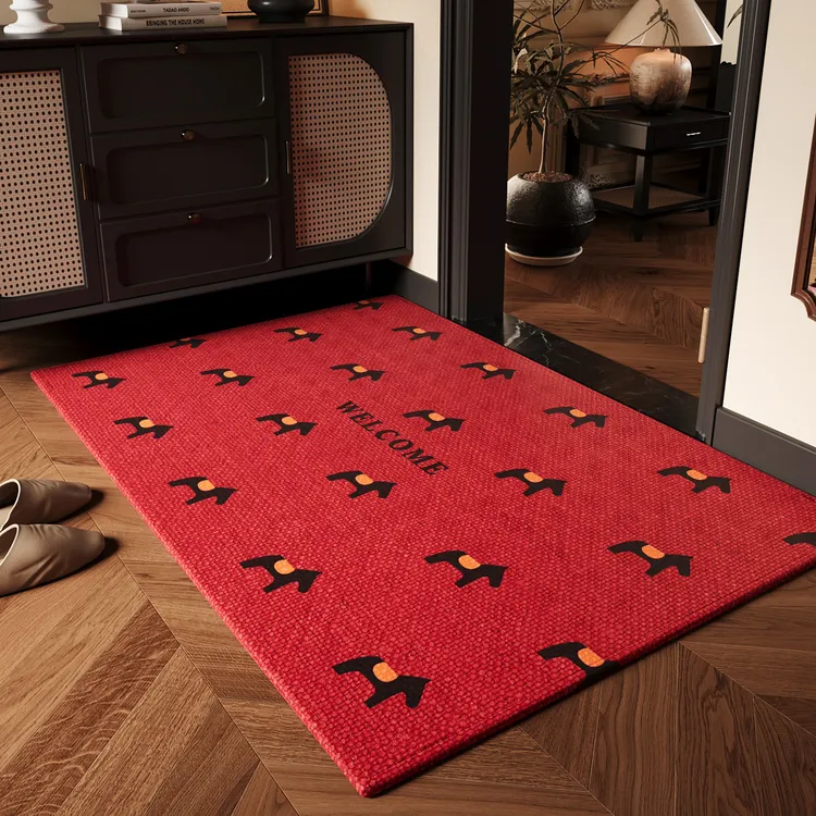 马年红色入户门地垫2025新款喜庆防滑除尘耐磨脚垫玄关大门口地毯