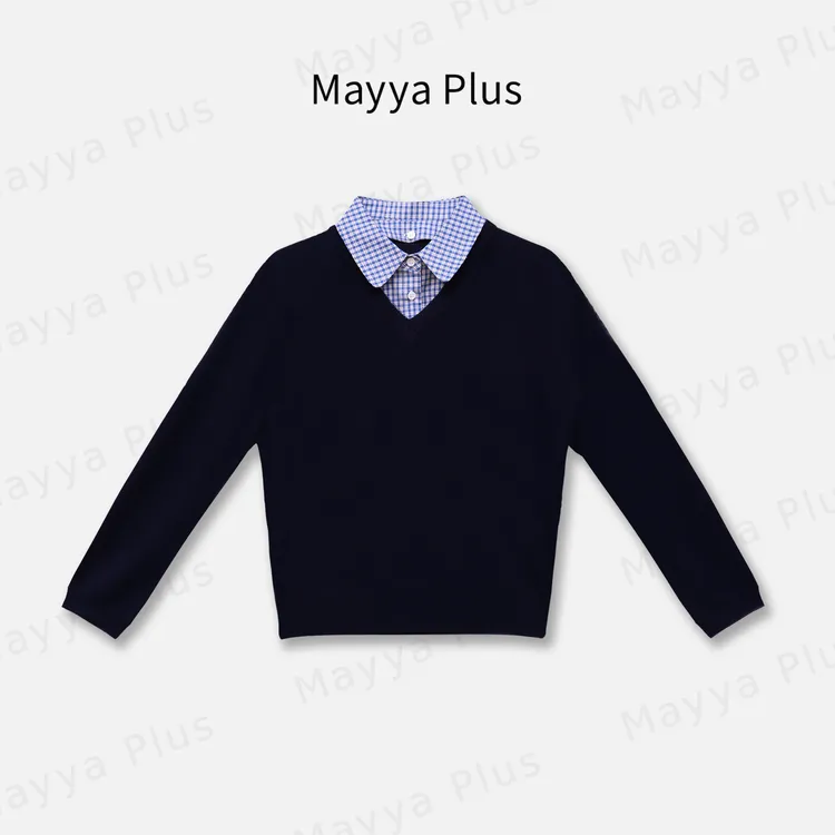 【英伦范】Mayya Plus韩版减龄针织衫女设计感休闲百搭上衣32536598