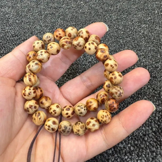 太行崖柏1.0绿料瘤疤手串老料佛珠高油密木质文玩男女念珠