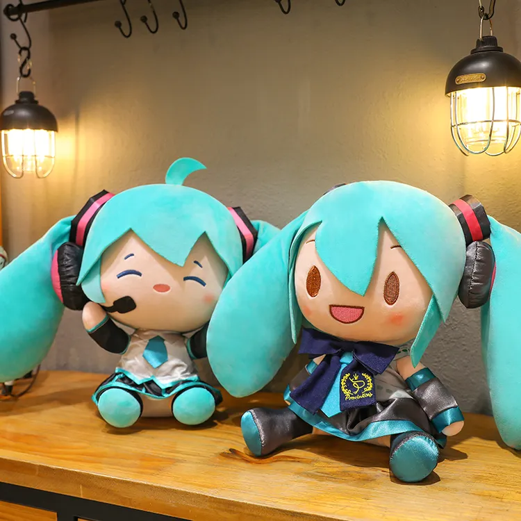 女孩初音未来玩偶动漫周边蝴蝶结fufu毛绒公仔抱枕布娃娃女孩生日