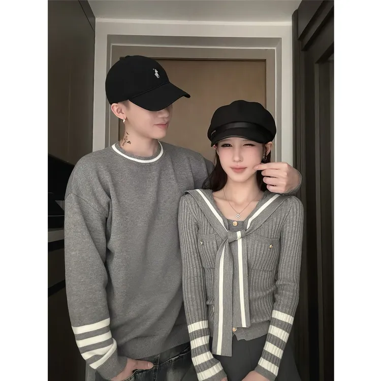 小众设计感情侣装秋季韩版毛衣连衣裙两件套法式一衣一裙ins潮牌