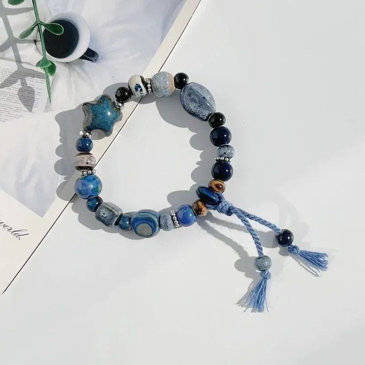 非金属仿水晶手链 「观沧海」原创陶瓷天外闺蜜手串超仙不掉色礼物