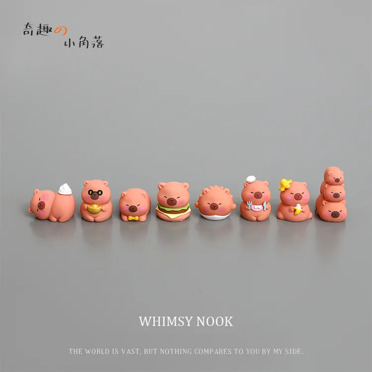 新款卡皮巴拉摆件创意水豚车载饰品摆件可爱电脑桌面美化治愈摆设