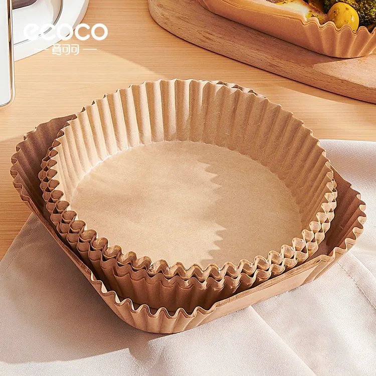 ecoco空气炸锅专用纸一次性烧烤圆形烤盘厨房烘培烤箱专用纸免洗