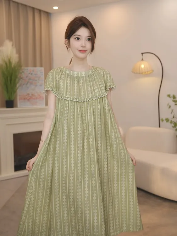 板栗小姐【夏颜Y】2025新款女夏季甜美风高级家居服可外穿睡衣睡裙