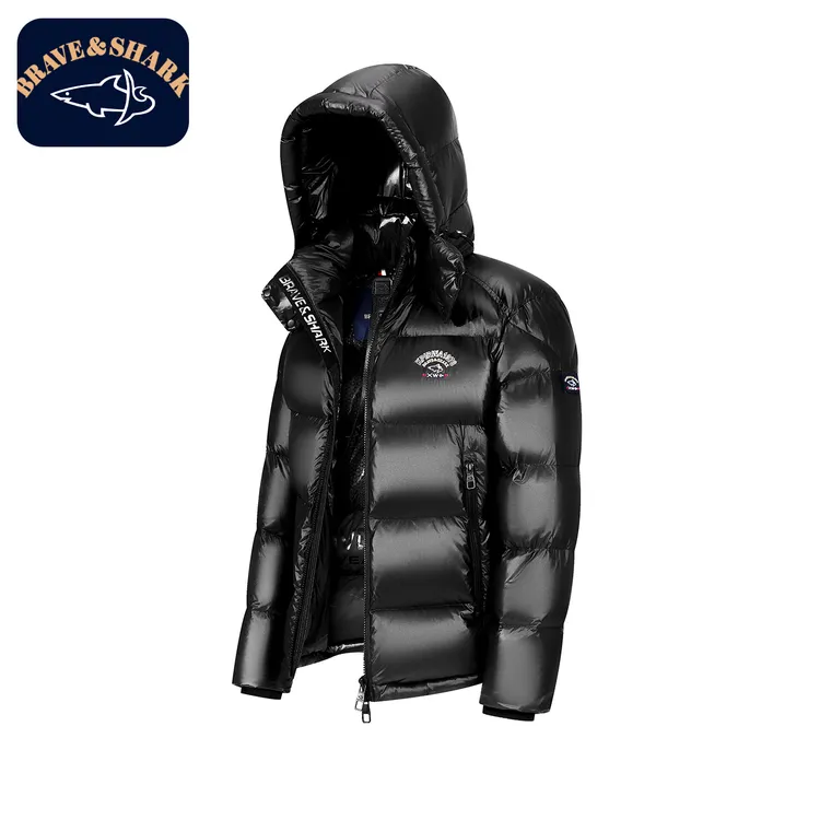 BRAVE&SHARK/勇士鲨鱼秋冬连帽男士鹅绒时尚羽绒服保暖短款86088
