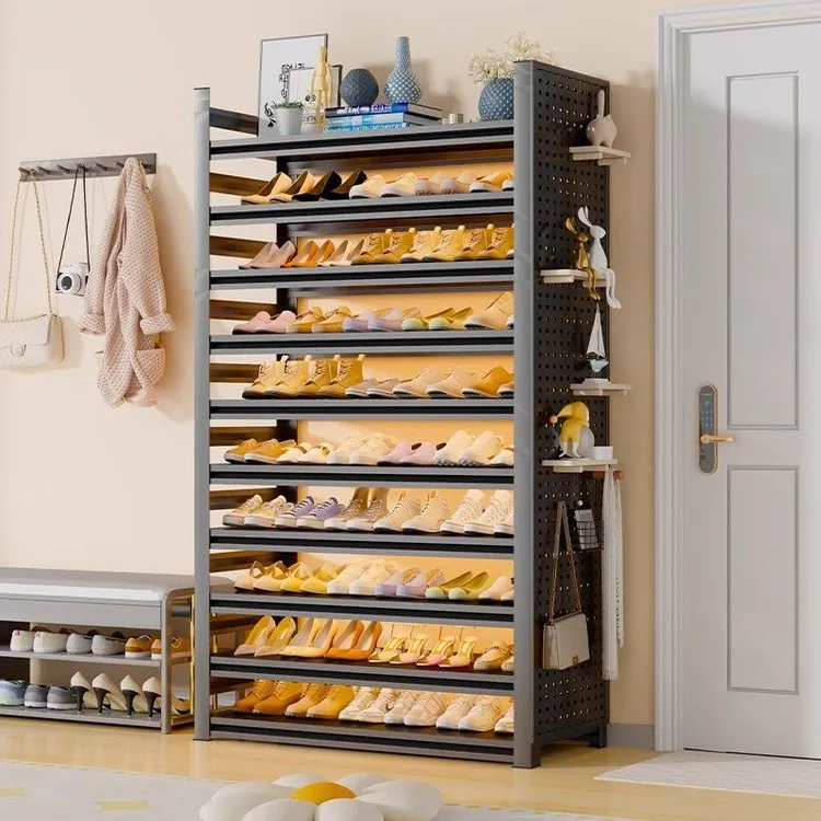 【新疆包邮】钢制鞋架入户门口多层铁艺鞋柜室内简易落地置物架家用
