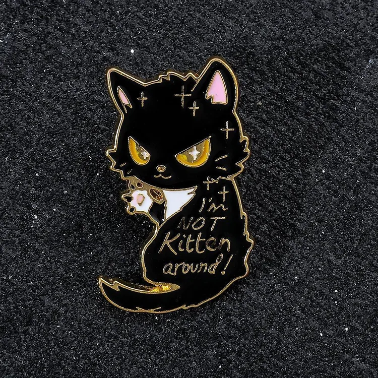 合金珐琅胸针 猫咪cos珐琅胸针小黑猫咪金属日系创意小众送对象