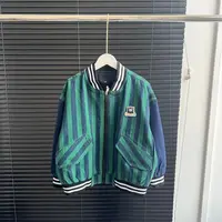 【米果妈】儿童2025秋季新款条纹牛仔服夹克外衣B4614