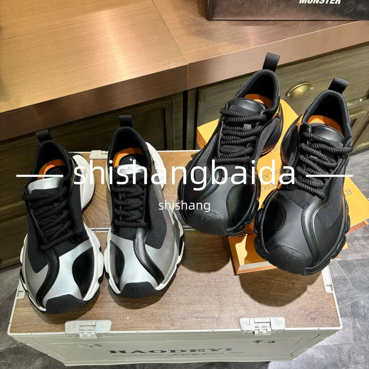 【皮鞋码】2025早春新款舒适百搭皮网拼接洋气潮流男款休闲鞋