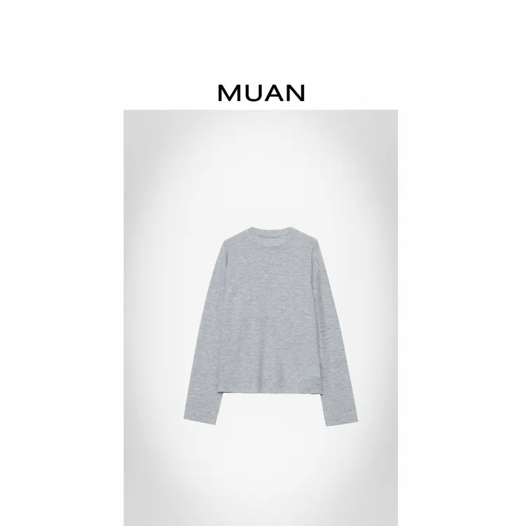 木岸MUAN：《南山南长袖T》定制14针227克100羊毛上衣女CQ-DG3-153