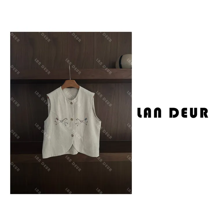 JIUJIU【盛夏花径】气质轻奢时尚休闲百搭复古简约网红中式马甲