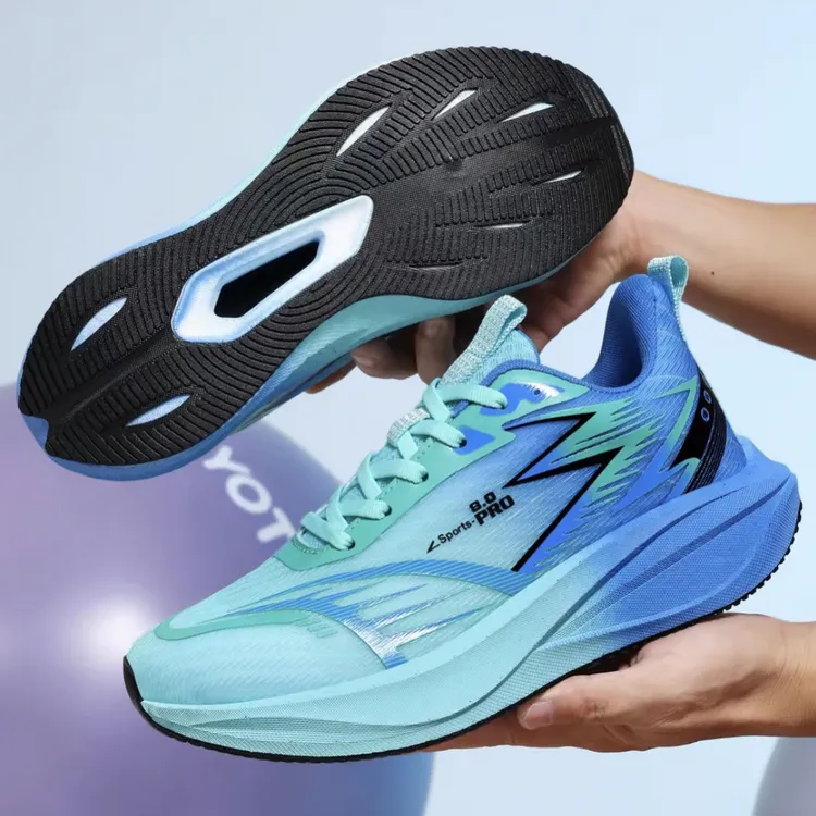 秋冬男女学生防滑时尚跑步鞋碳板减震体测体考鞋透气轻便网面跑鞋