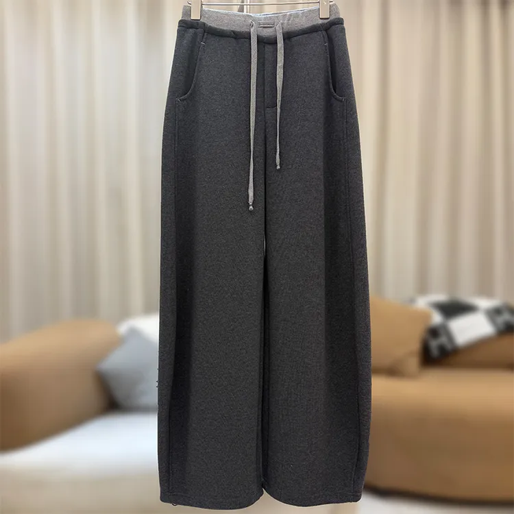 zaw大码女装撞色束脚运动裤秋冬加绒加厚胖mm显瘦款休闲卫裤25502