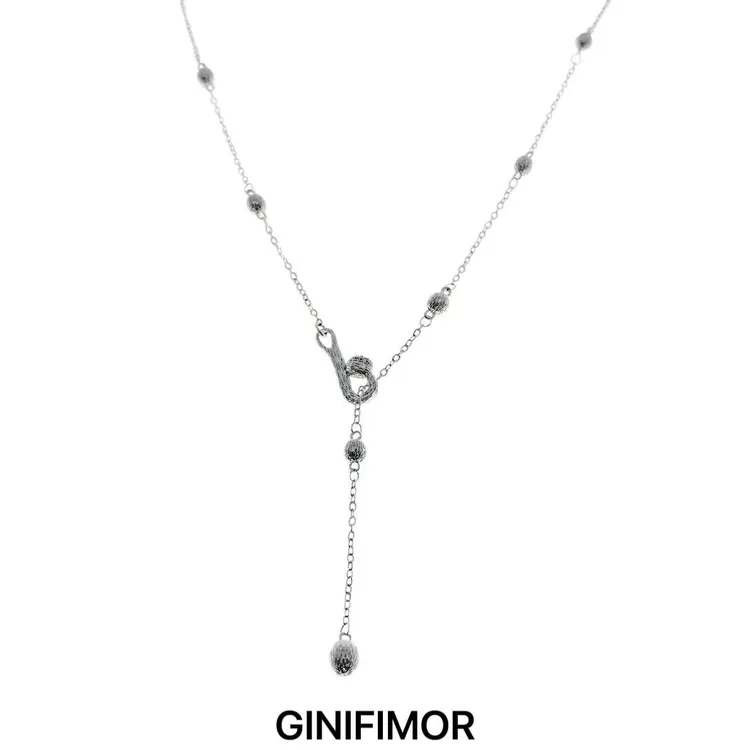 GINIFIMOR 铜合金项链 a625 拉丝小球工艺满天星项链女百搭锁骨链