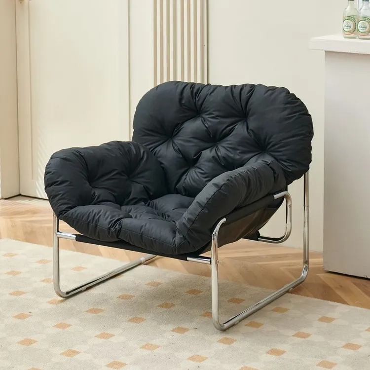 懒人沙发阳台卧室客厅单人座椅小户型轻奢可躺可睡皮质复古小沙发