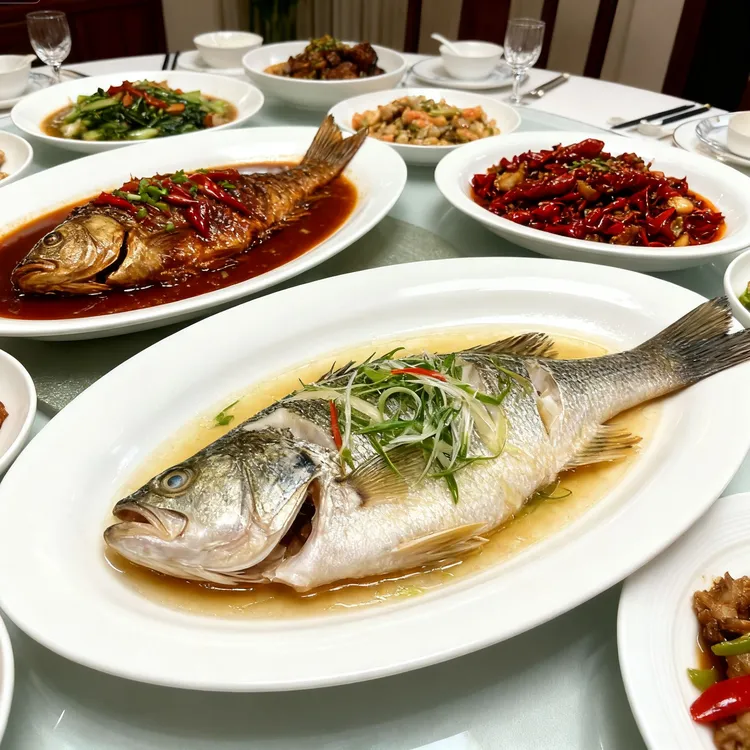 2个装12-14英寸鱼盘新骨瓷大号圆形陶瓷盘子鱼盘家用酒店饭店餐具