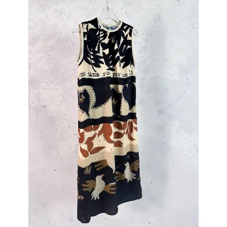 【楠姐】夏季新款艺术感印花连衣裙D665