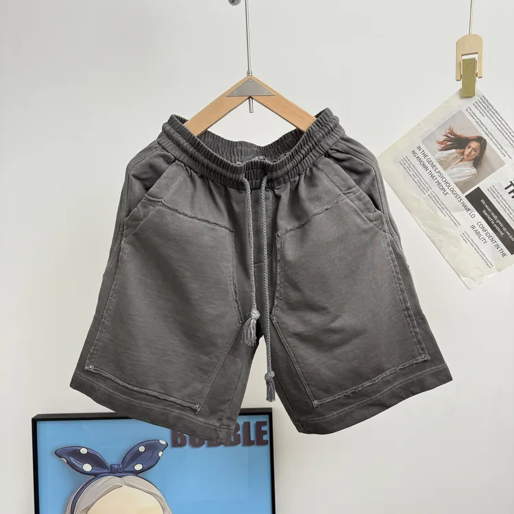 潮牌工装洗水怀旧重磅百分百纯棉短裤男夏季高街痞帅大兜万能腰头