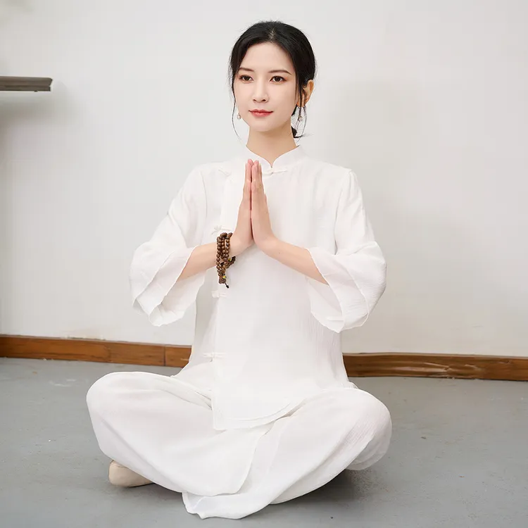民族风棉麻禅意打坐练功服两件套国风瑜伽疗愈服冥想疗愈