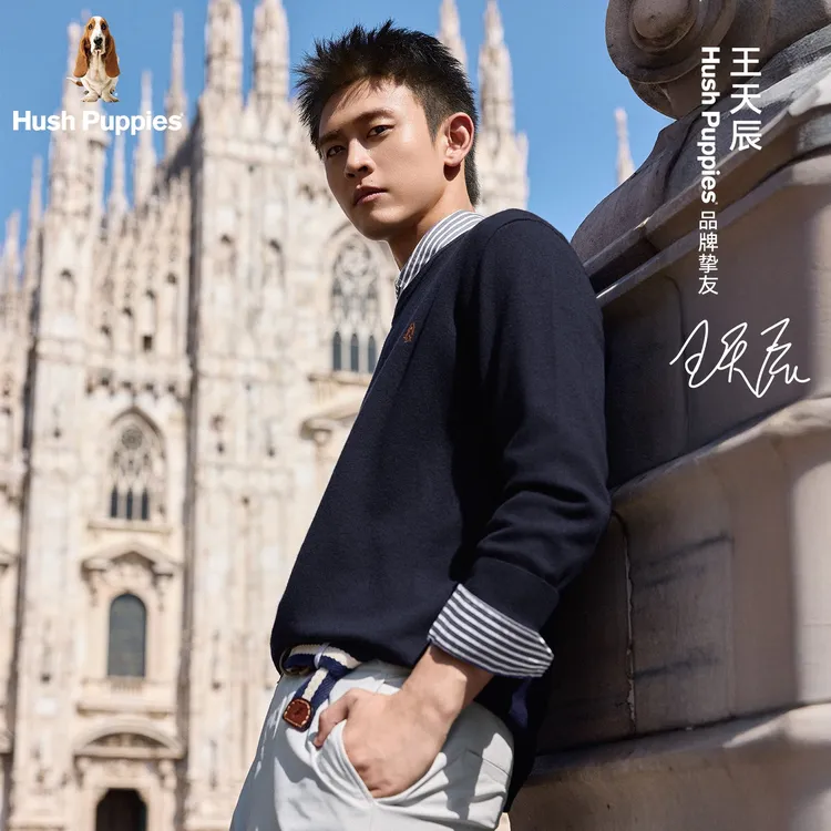 「双11好物」暇步士男装25冬明星同款软糯全羊毛保暖圆领毛衣CW598