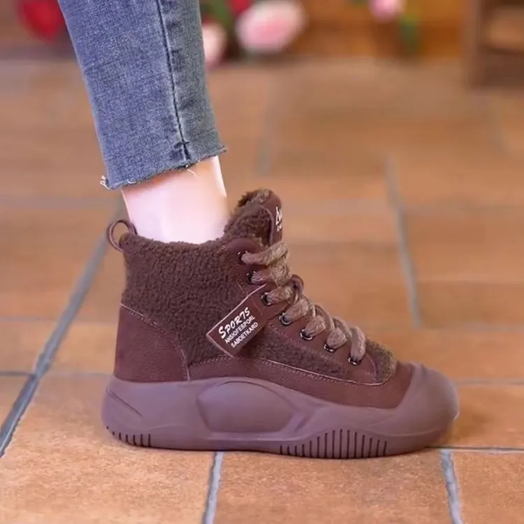 百丽淑艺【奥莱撤柜】厚底增高马丁靴复古2025年新款冬季百搭加绒网