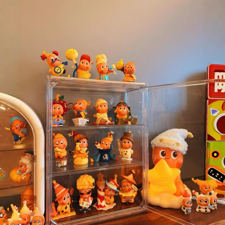适配泡泡星星人展示透明亚克力防尘盲盒收纳手办收纳盒三代展示柜