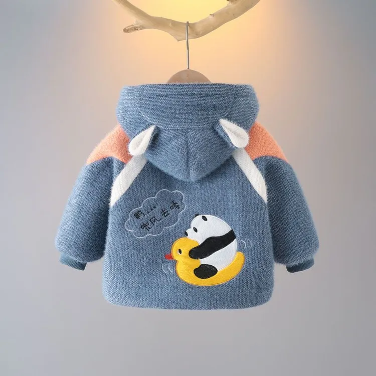 宝宝水貂绒2025新款秋冬季男童装潮儿童加厚小童棉衣一岁婴儿棉袄