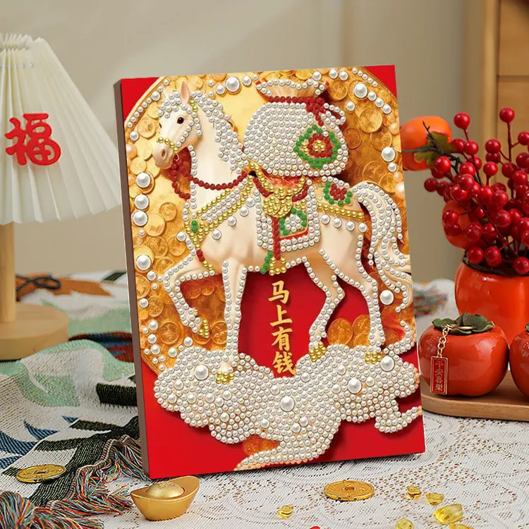 手工创意舞狮主题DIY珍珠画客厅装饰画带材料包