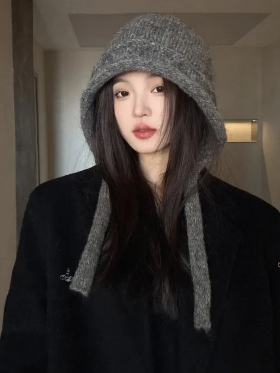 巴拉克拉法女秋冬厚款保暖针织帽子护耳出游骑行防寒毛线帽雷锋帽