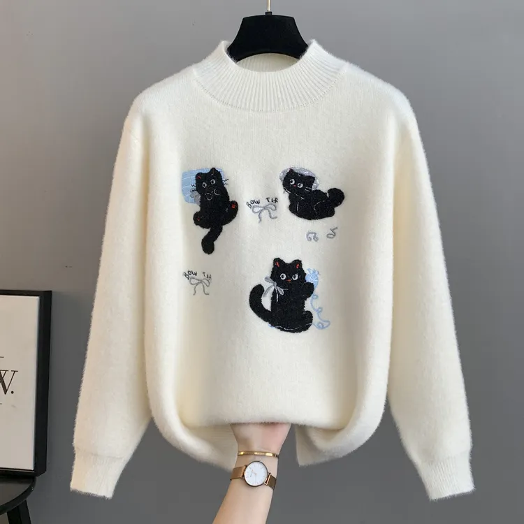 不起球加厚保暖半高领少女初中生高中生学生大童内搭打底衫毛衣女