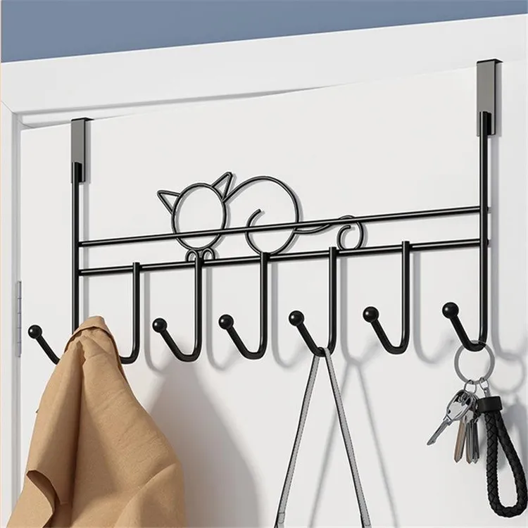 IKEA宜家适用猫咪门后挂钩免打孔小猫挂衣架门上挂架墙上壁挂子强