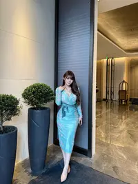 胖婷大码定制 9/25 19:00PM 新品发售「邂逅佳人」网纱弹力连衣裙