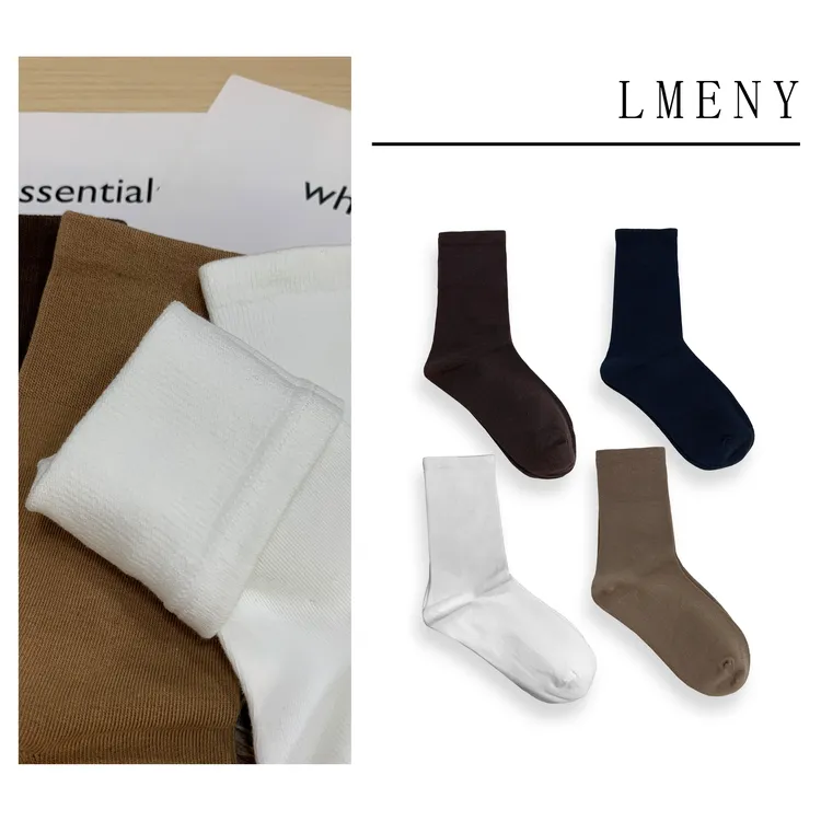 LMENY”梦中情袜“抗起球无骨袜舒适堆堆袜中筒袜25CP003