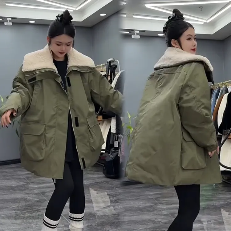 2025秋冬新款时尚显瘦气质网红高档洋气女高级百搭宽松大码棉外套