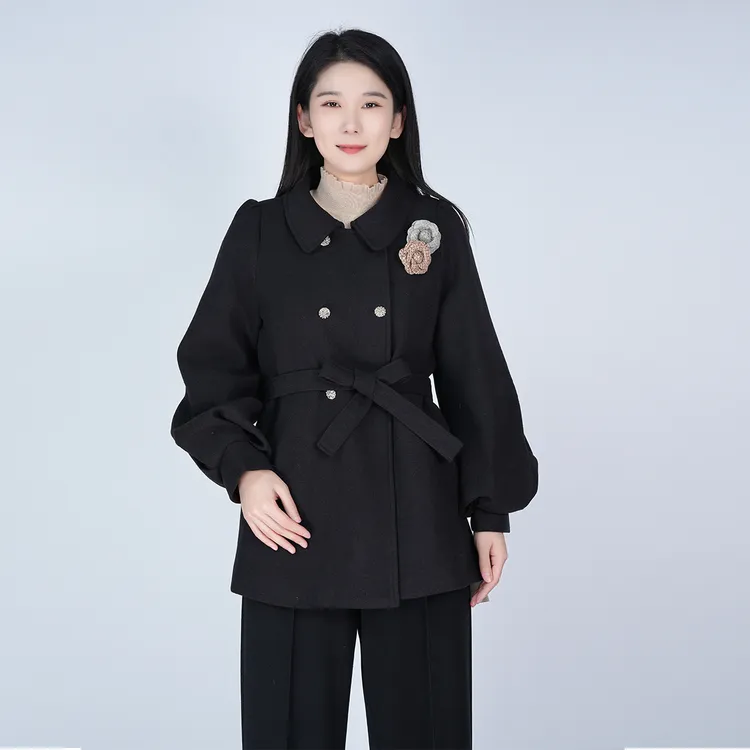 【白鸭绒】浒城古娘冬季保暖中式女士短款精致羽绒外套WH050078887