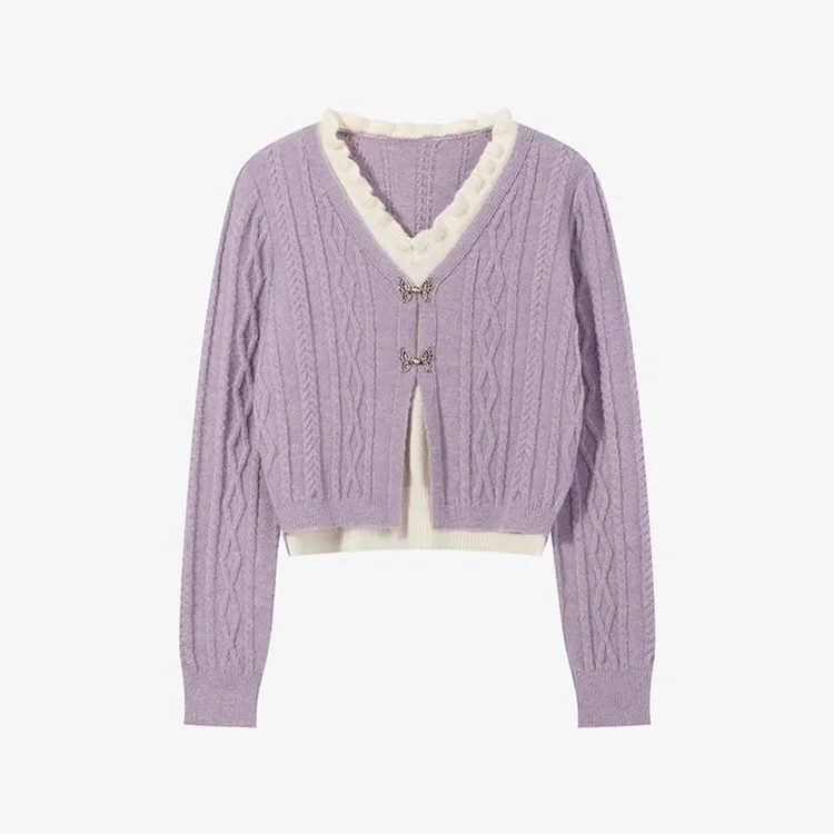 2025年春秋季新款韩版小众设计感假两件女时尚洋气百搭高级感上衣