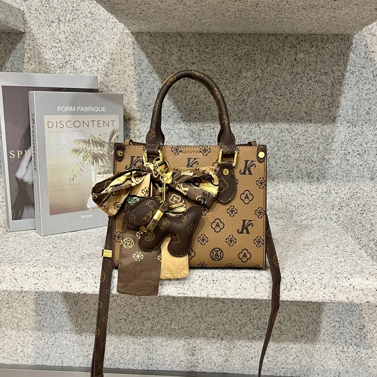 老花轻奢手提包女2025新款大容量托特包百搭时尚气质单肩斜挎包