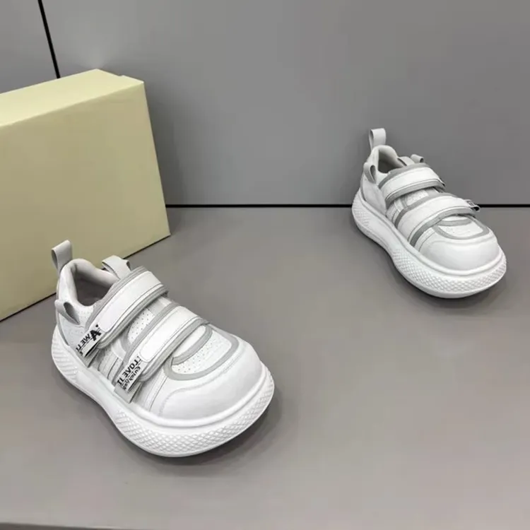 魔术贴小白鞋松糕底轻便百搭板鞋设计感厚底增高学生运动休闲鞋潮