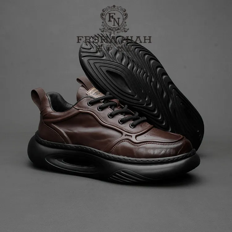 法莎尼亚复古擦色时尚运动休闲鞋男士百搭潮鞋厚底轻便商务皮鞋