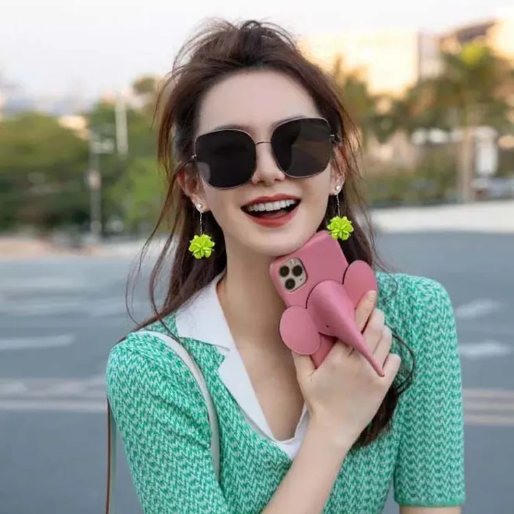 合金亚克力耳饰 网红超仙花朵耳饰耳环长款显瘦修饰脸型银针耳坠