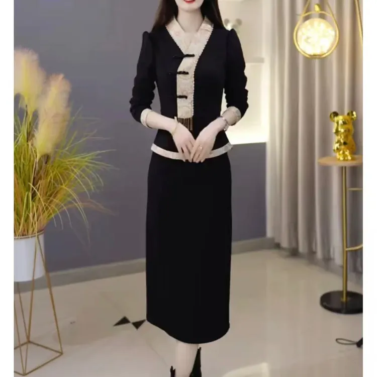 【上衣+半身裙】帛莱精纺冬季新款气质优雅休闲显瘦减龄两件套裙
