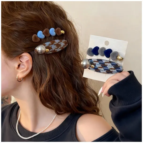 爱心撞色侧边夹发夹女高级感2025新款前额一字发卡碎发刘海夹头饰