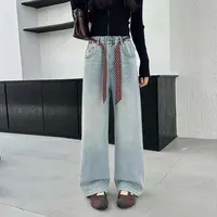 秋冬女大童加绒牛仔直筒裤百搭一体绒休闲时尚青少年必备-SW113