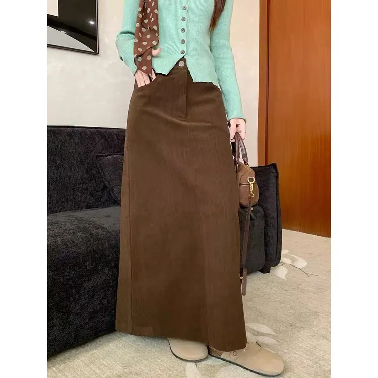 【小巧定制】XQ2742秋冬新款韩系高腰显瘦百搭半身裙大码女装