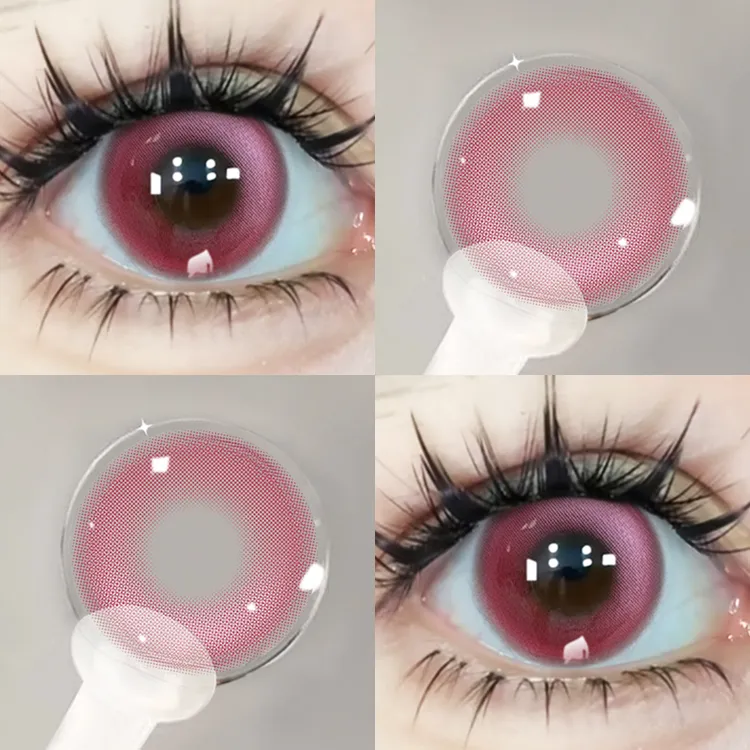 【COS】万圣节粉红美瞳青柠冰茶粉欧美混血水润舒适高颜值隐形眼镜