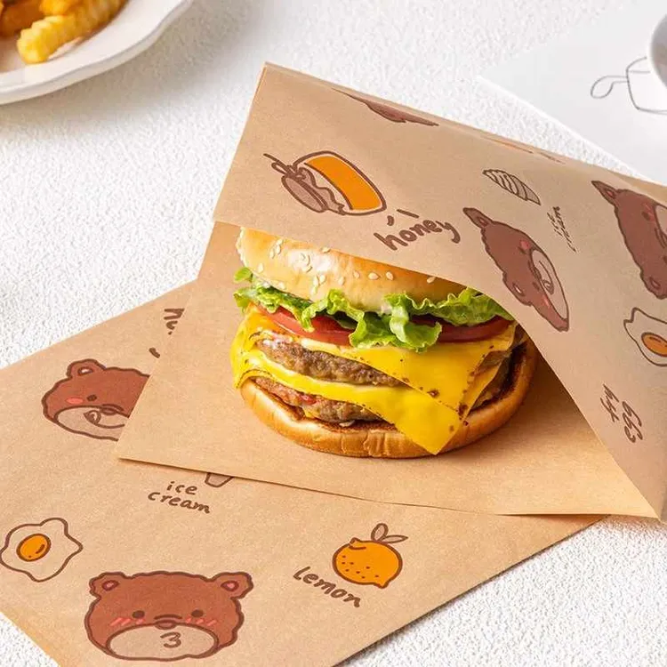 三明治包装的纸袋食品用家用汉堡自制饭团肉夹馍防油打包外带商用