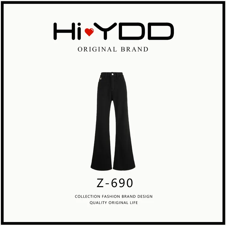 YDD•「Z-690」秋冬新款低腰显瘦百搭弹力马蹄拖地微喇牛仔裤NZ-081