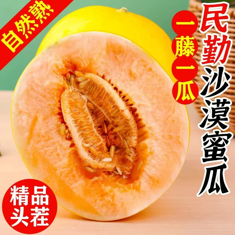 正宗头茬民勤蜜瓜沙漠黄河蜜瓜当季新鲜水果清甜多汁果肉香甜